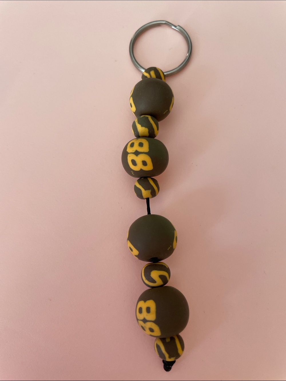 Beaded Keychain with Yellow Number Accents #88 NASCAR